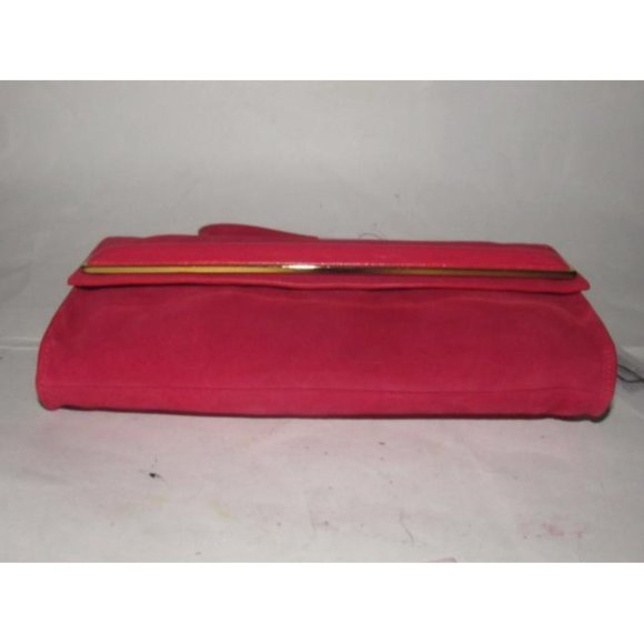 Halston Two Way Red Suede And Red Leather Cross Body Bag - Picture 9 of 12